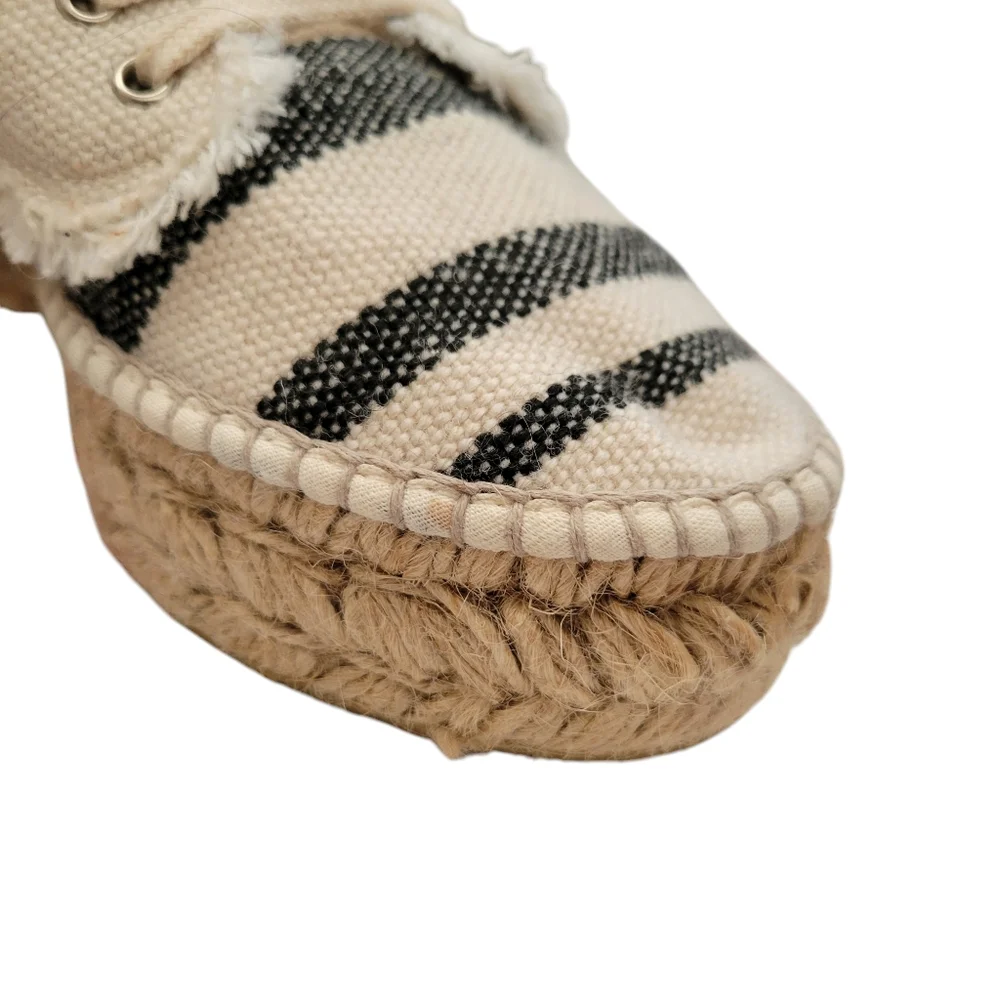 Loeffler Randall Alfie Striped Platform Espadrille Size 6/36
